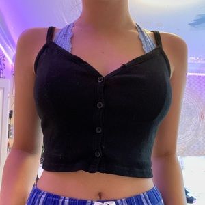 black button down crop top from brandy mellvile